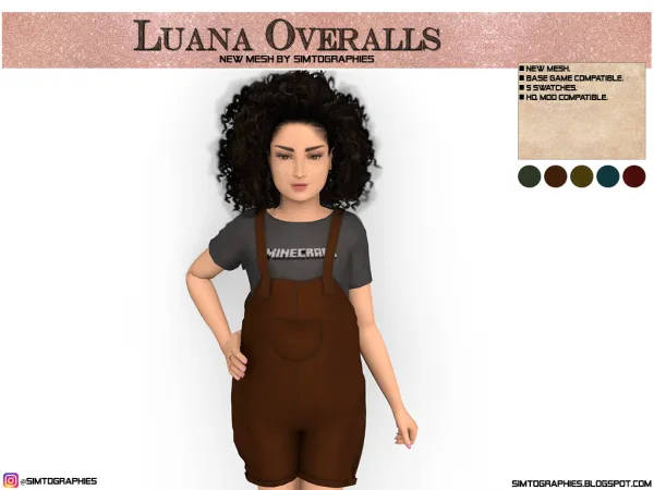 Alpha Luana Overalls - The Sims 4 Custom Content