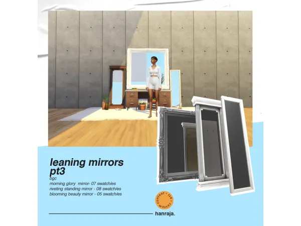 Maxis Match LEANING MIRRORS PT3 by hanraja - The Sims 4 Custom Content
