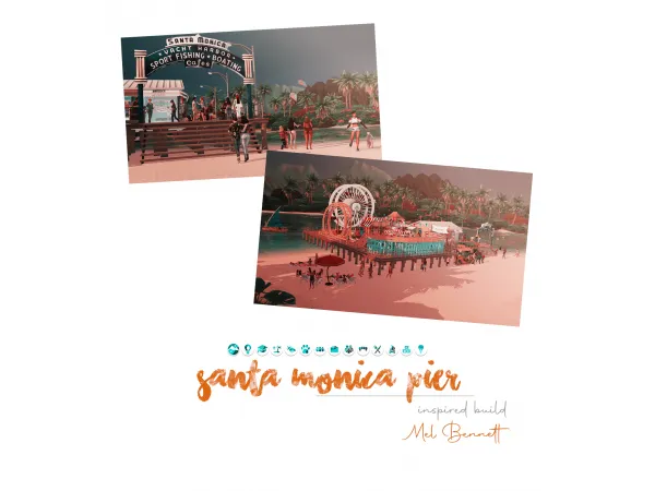 Alpha Santa Monica Pier Inspired Build - The Sims 4 Custom Content