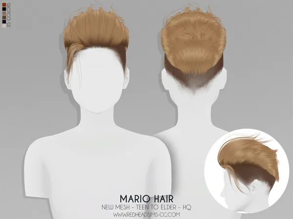 Alpha MARIO HAIR - The Sims 4 Custom Content