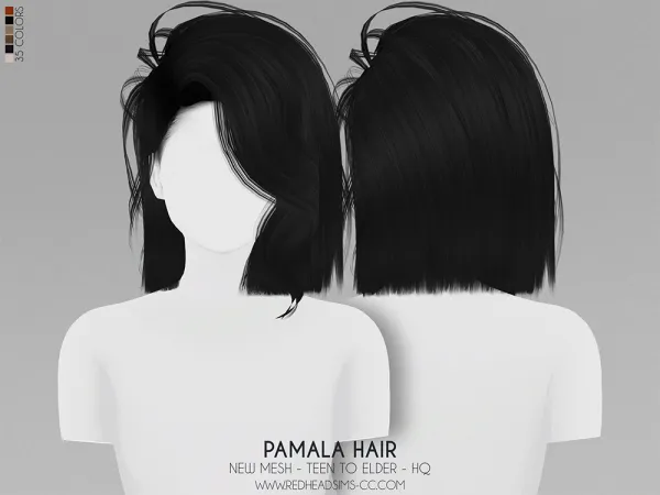Alpha PAMALA HAIR MAXIS MATCH VERSION - The Sims 4 Custom Content