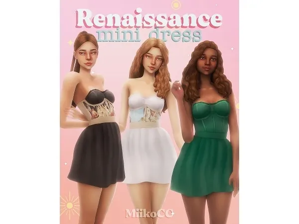 Maxis Match Renaissance mini dress - The Sims 4 Custom Content