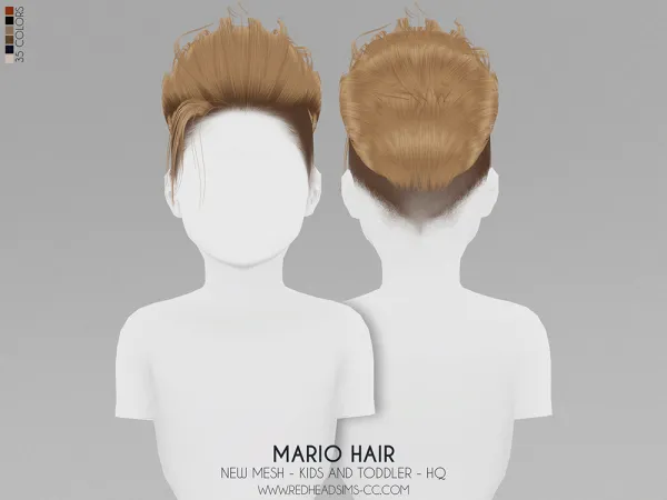 Alpha MARIO HAIR KIDS AND TODDLER VERSION - The Sims 4 Custom Content