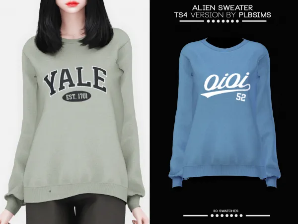 Alpha Alien Sweater - The Sims 4 Custom Content