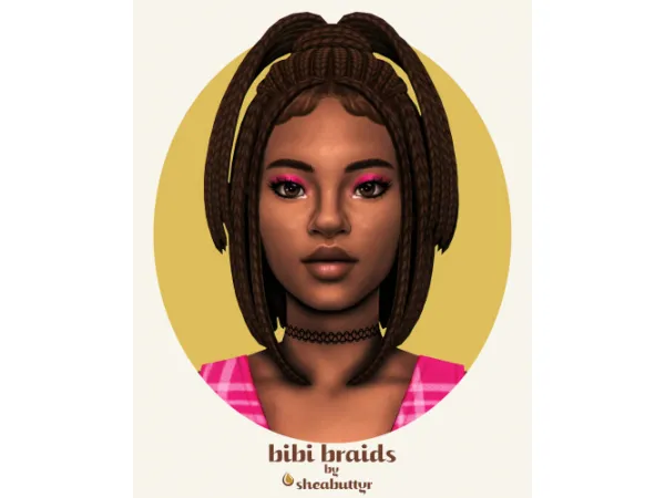 Maxis Match bibi braids by sheabuttyr - The Sims 4 Custom Content