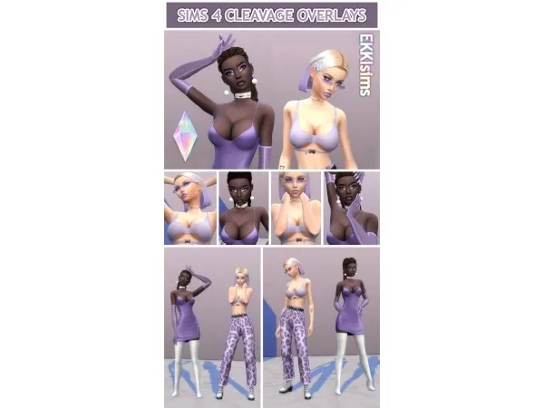 Mix CLEAVAGE OVERLAY - The Sims 4 Custom Content