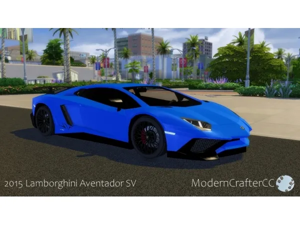 Mix 2015 Lamborghini Aventador SV - The Sims 4 Custom Content