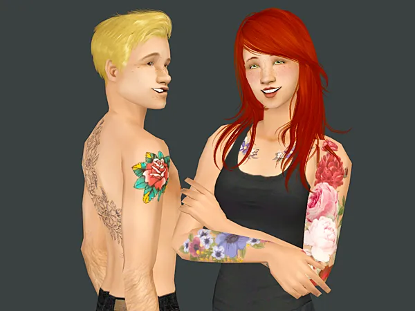 Floral Tattoo Overlays sims by deedee - The Sims 2 Custom Content