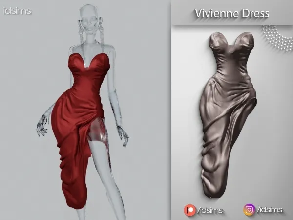 Alpha Vivienne Dress by polygoncouture - The Sims 4 Custom Content