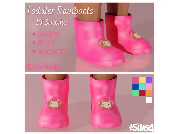 Mix Toddler Rainboots - The Sims 4 Custom Content