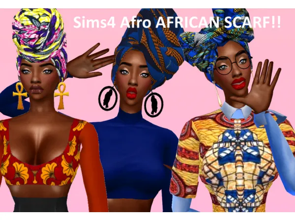 Alpha africain scarfs - The Sims 4 Custom Content
