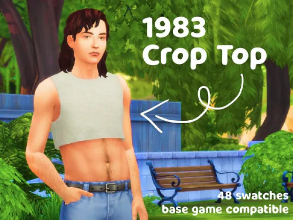 Maxis Match 1983 Crop Top ghostlycc - The Sims 4 Custom Content