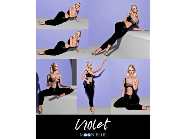 Mix Violet Pose MOON BLUE - The Sims 4 Custom Content