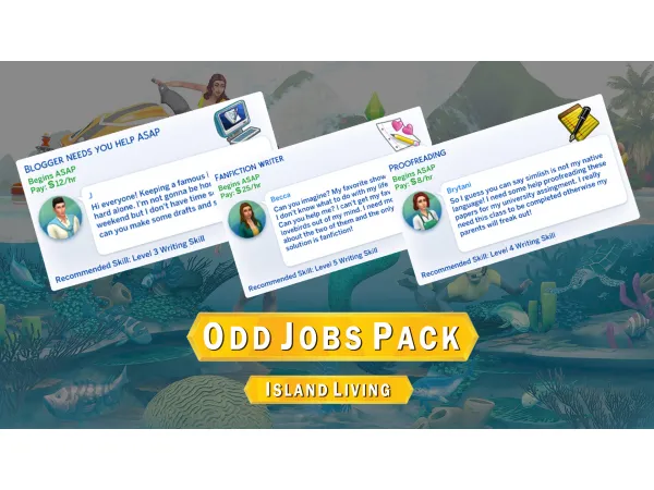 Maxis Match Odd Job Pack Writing Themed by NerdyDoll - The Sims 4 Custom Content