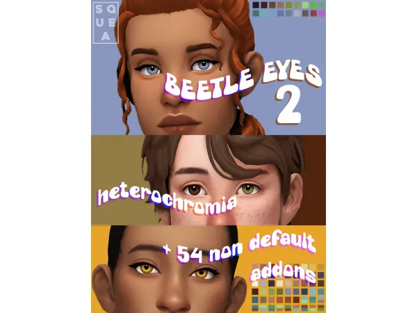 Maxis Match BEETLE EYES 2 squea - The Sims 4 Custom Content