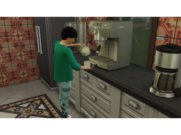 Maxis Match Children can make coffee in the espresso machine and espresso bar and drink it by TheTreacherousFox - The Sims 4 Custom Content