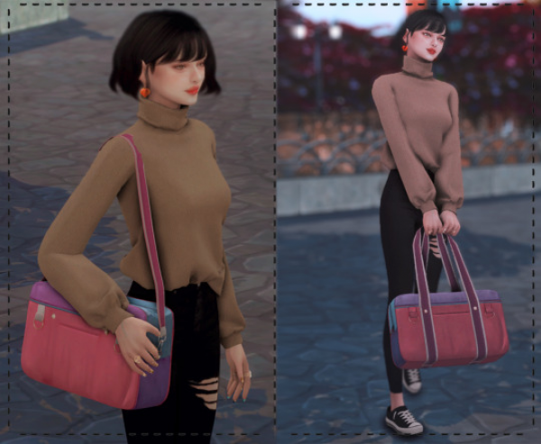 Alpha Japanese School Bag by simsfinds - The Sims 4 Custom Content