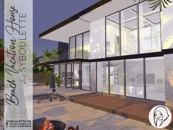 Alpha Beach vacation house build lot - The Sims 4 Custom Content