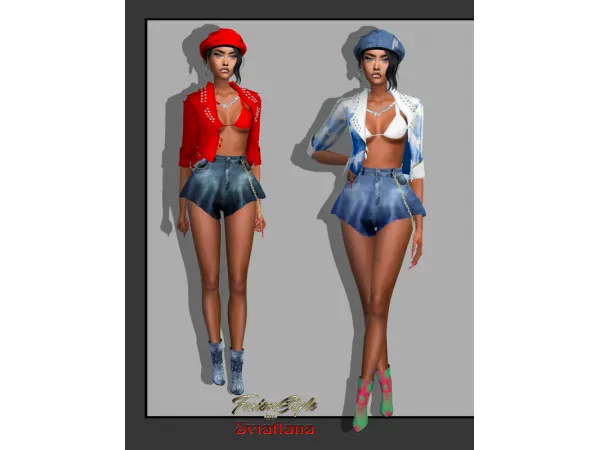 Alpha Denim shorts by fusionstylesims4 - The Sims 4 Custom Content
