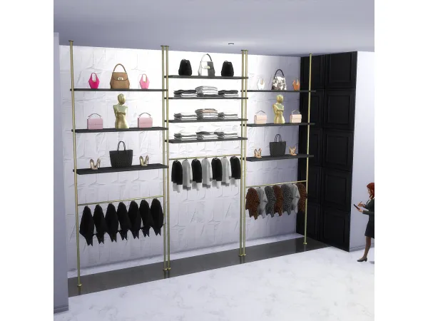 Alpha Luxe Hanger Shelving Set by PlatinumLuxeSims - The Sims 4 Custom Content