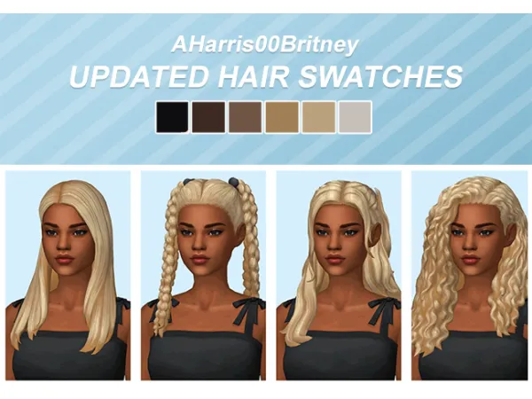 Maxis Match Updated Hair Swatches by aharris00britney - The Sims 4 Custom Content