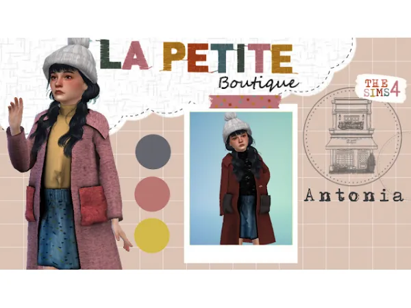 Mix [La Petite Boutique] Antonia Coat - The Sims 4 Custom Content