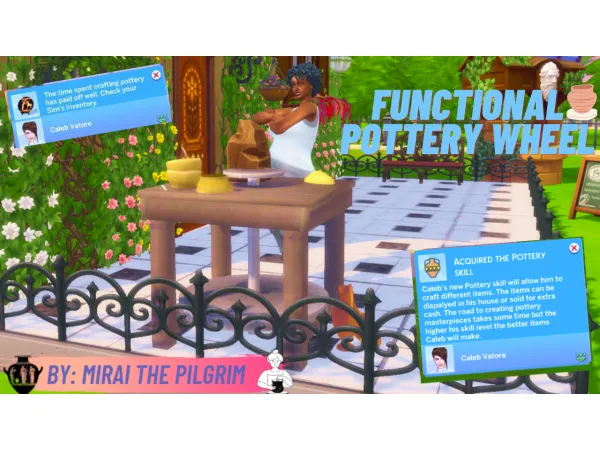 Maxis Match Functional Pottery Wheel by MiraiMayonaka - The Sims 4 Custom Content
