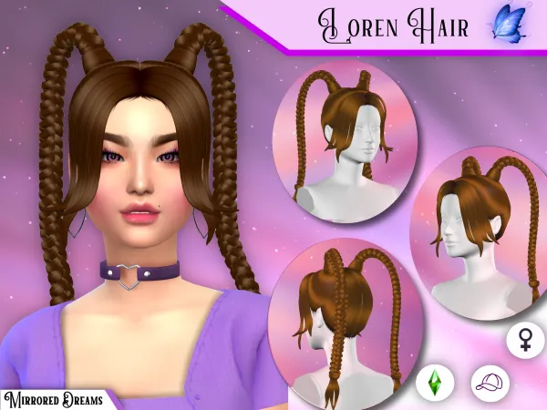 Maxis Match Loren Hair - The Sims 4 Custom Content