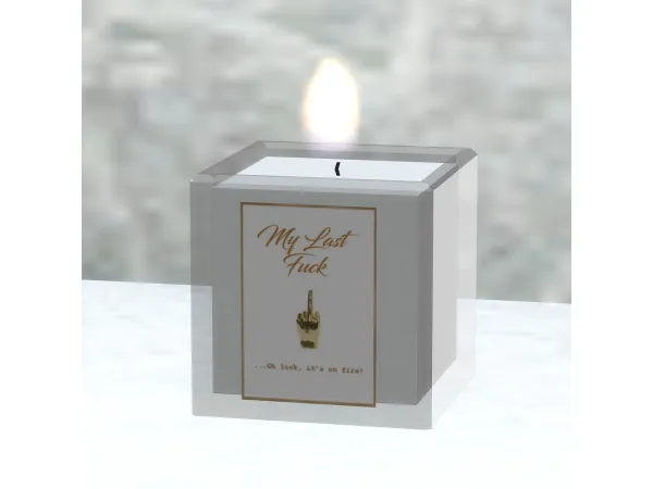 Alpha 'My Last Fk' Candle by PlatinumLuxeSims - The Sims 4 Custom Content