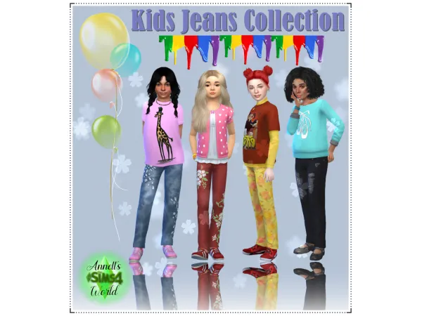 Maxis Match Kids Jeans Collection - The Sims 4 Custom Content