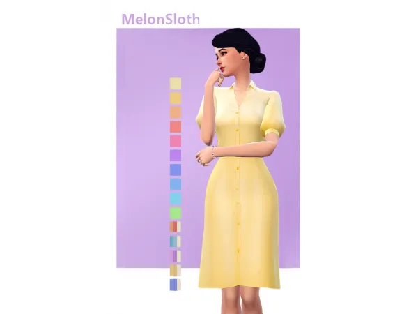 Maxis Match Yellow summer dress - The Sims 4 Custom Content