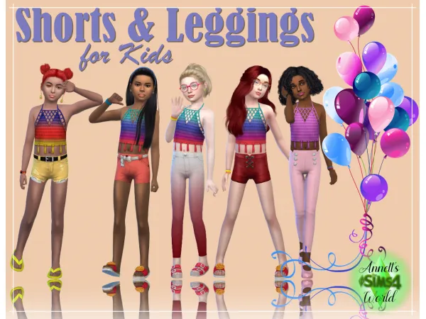 Maxis Match Shorts Leggings for Kids - The Sims 4 Custom Content