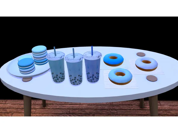 Mix Blue Aesthetic Set by simmerkatex - The Sims 4 Custom Content