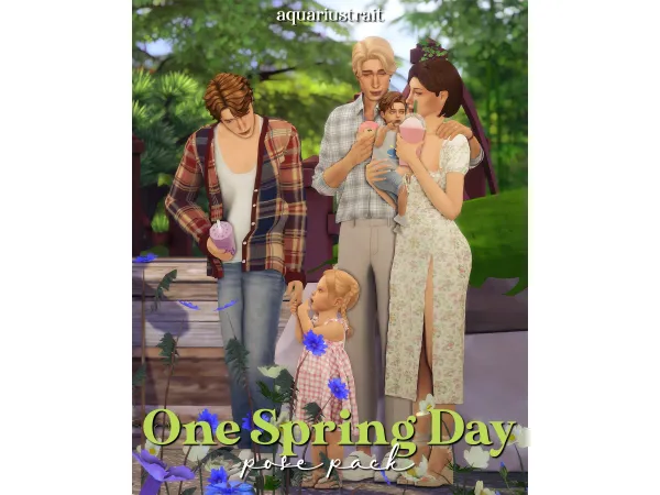 Mix One Spring Day Pose Pack by aquariustrait - The Sims 4 Custom Content