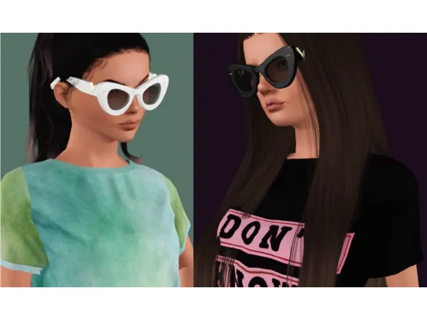 MURPHY V LOGO SIGNATURE CAT EYE SUNGLASSES - The Sims 3 Custom Content
