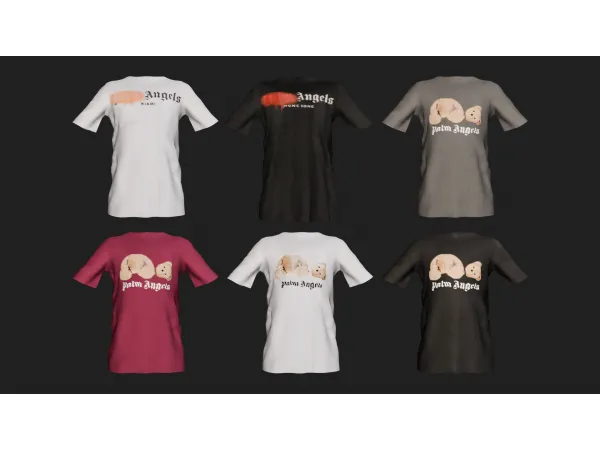Alpha Palm Angel Tshirts (Male) by simmerkatex - The Sims 4 Custom Content