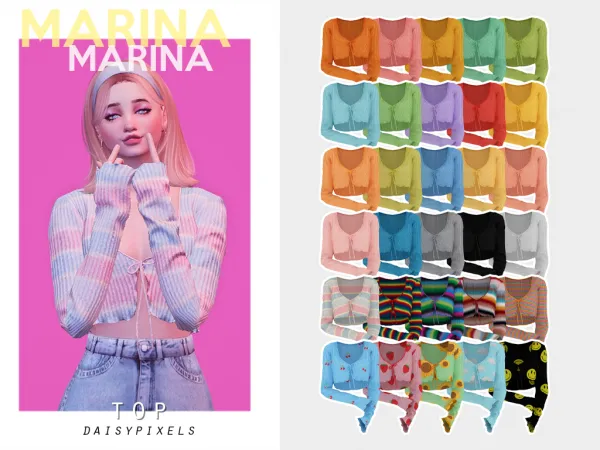 Alpha Marina Cardigan ( ) - The Sims 4 Custom Content