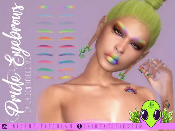 Mix Pride Eyebrows - The Sims 4 Custom Content