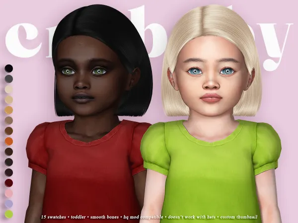 Alpha crybaby alexa hair (nightcrawler) toddler - The Sims 4 Custom Content