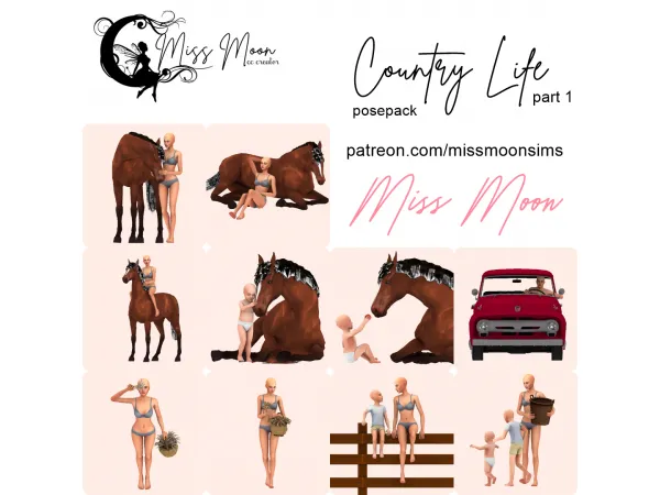 Mix Country Life part 1 posepack - The Sims 4 Custom Content