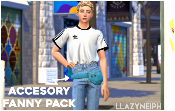 Maxis Match TOURIST TRAP ACC FANNY PACK HENRY GRIER by simsfinds - The Sims 4 Custom Content
