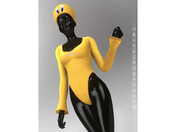 Maxis Match GCDS Fall 2021 Bodysuit used by Kylie Jenner for TMRW by Nightingale Sims - The Sims 4 Custom Content