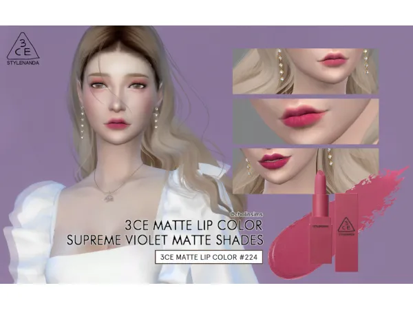 Maxis Match 3ce 쓰리씨이 Matte Lip Color - The Sims 4 Custom Content