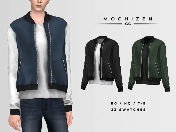 Mix Mochizen Baseball Jacket Male by mochizen-cc - The Sims 4 Custom Content