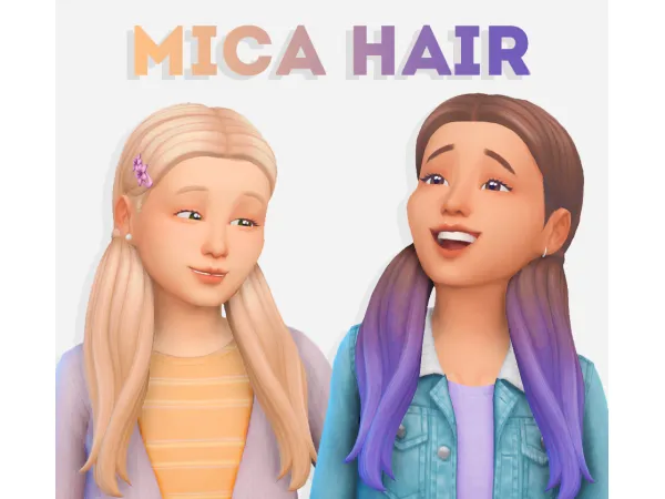 Maxis Match child conv aharris00britneys mica hair (redux) - The Sims 4 Custom Content