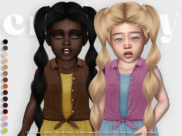 Alpha crybaby bubbles hair (nightcrawler) toddler - The Sims 4 Custom Content