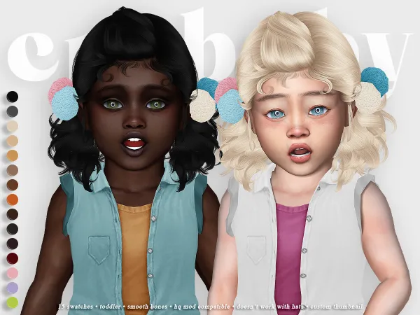 Alpha crybaby tamako hair (newsea) toddler by crybaby - The Sims 4 Custom Content