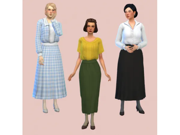 Maxis Match Late 1910s Blouse and Skirt Separates Set - The Sims 4 Custom Content