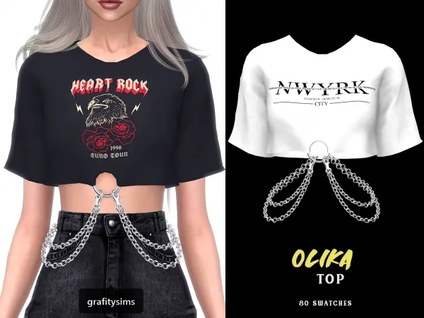 Alpha Olika Top by grafity-cc - The Sims 4 Custom Content