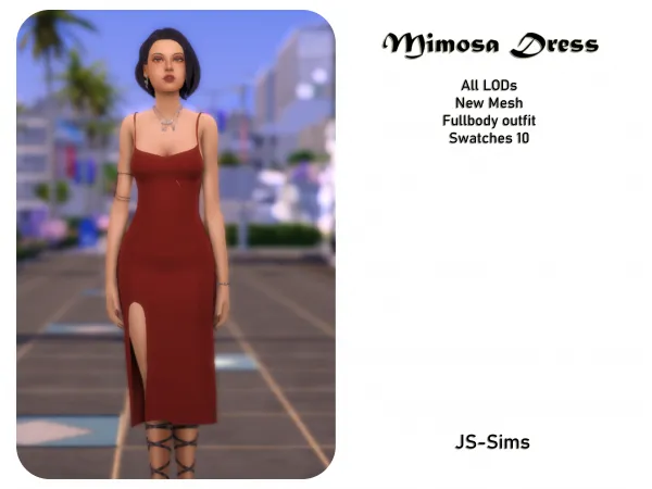 Mix Mimosa Dress Sims by Jade Scorpion JS - The Sims 4 Custom Content